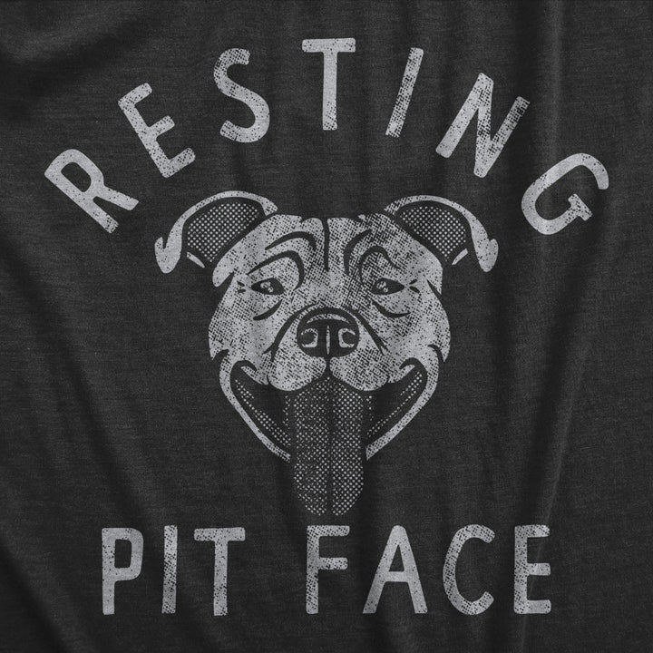 Womens Resting Pit Face T Shirt Funny Cute Pitbull Lovers Tee For Ladies Image 2