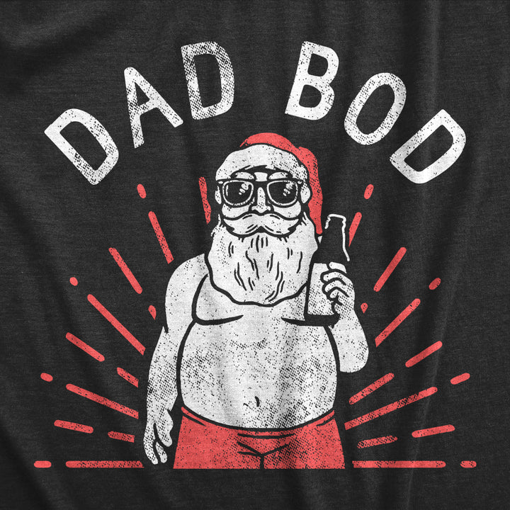 Mens Dad Bod Santa T Shirt Funny Sarcastic Christmas Drinking Santa Claus Tee For Guys Image 2