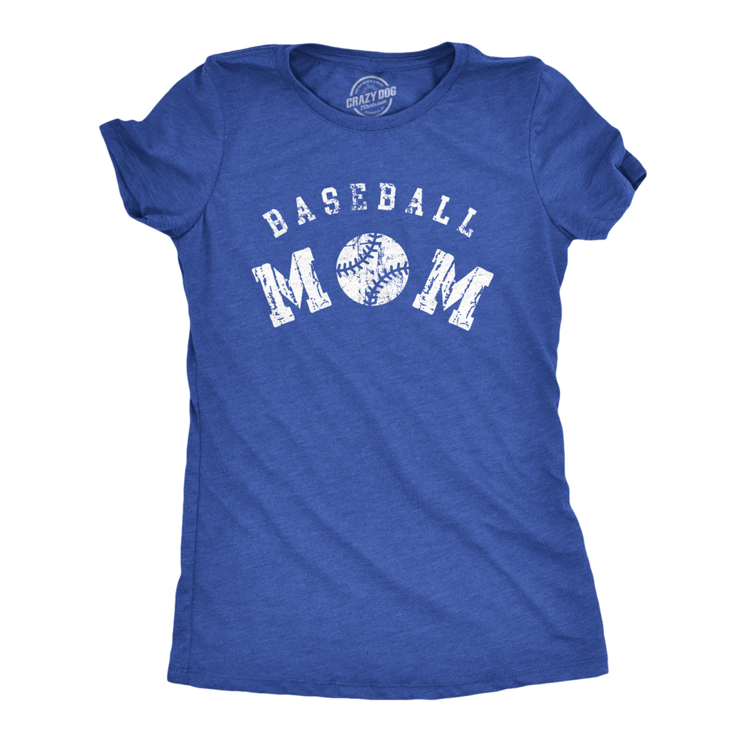 Womens Baseball Mom T Shirt Funny Cute Base Ball Tee For Ladies Image 1