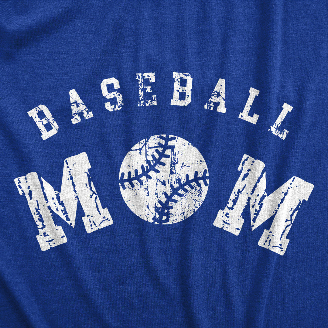 Womens Baseball Mom T Shirt Funny Cute Base Ball Tee For Ladies Image 2