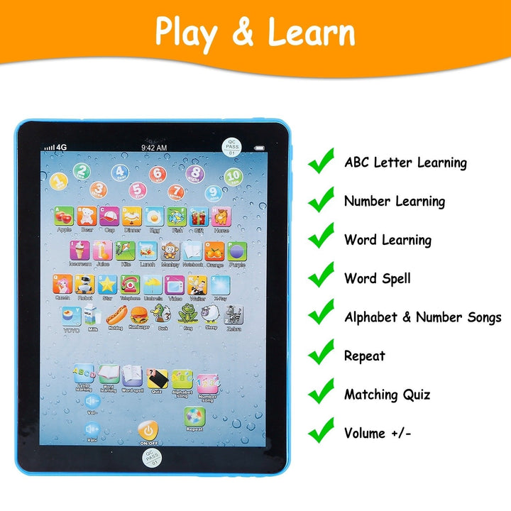 Baby Learning Tablet Educational Mini Pads Toys Touch Learn Toddler Tablet For ABC Numbers Words Image 2