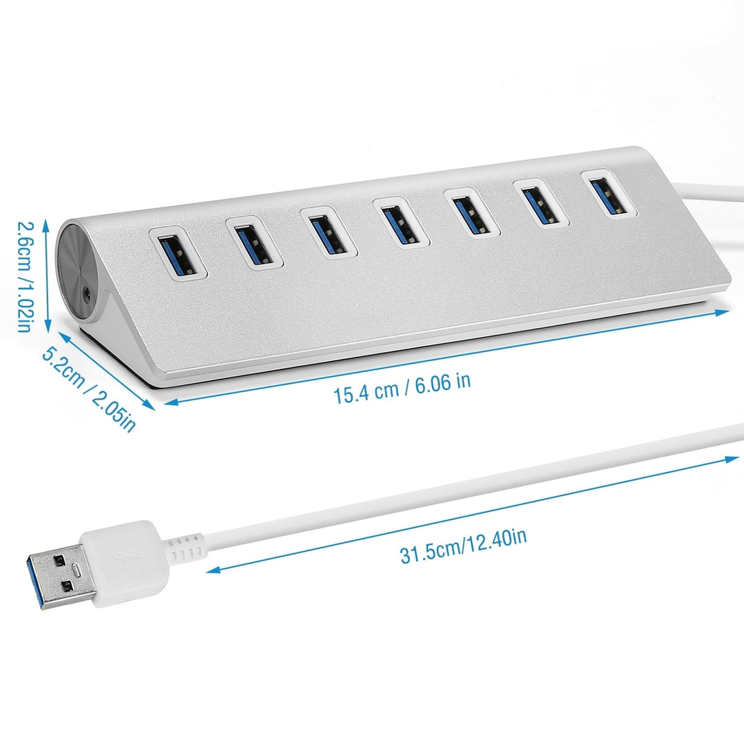 7Port USB 3.0 Hub Portable Super Speed USB Data Hub with 1ft USB 3.0 Cable for Windows Linux Mac Devices Image 8