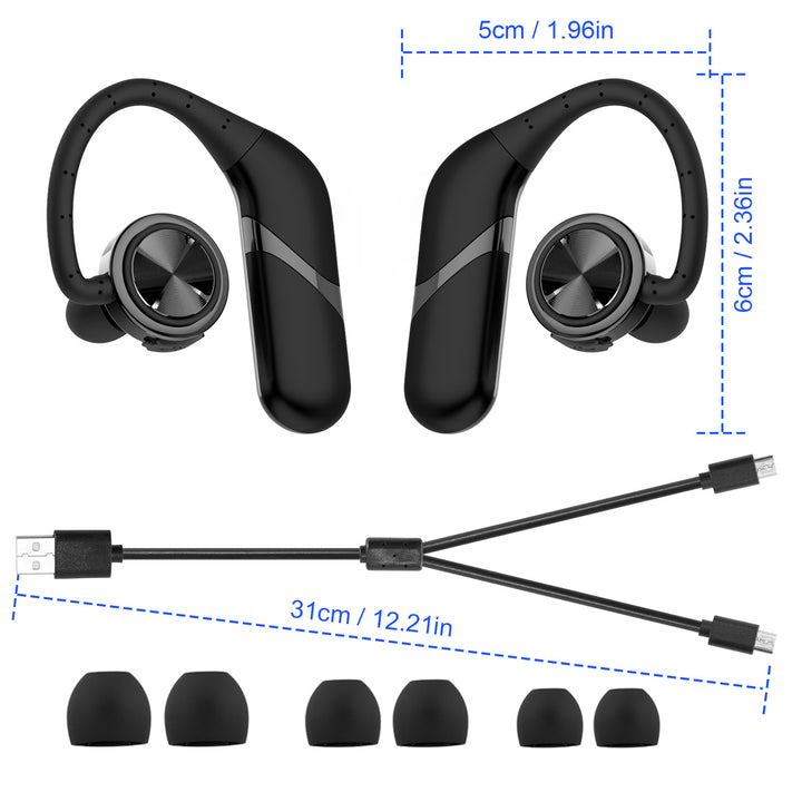 True Wireless Earbuds Wireless V5.0 Stereo Earphones IPX6 Waterproof Headphones 11Hrs Playtime Deep Bass Image 8