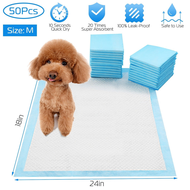 50Pcs Dog Training Pads Puppy Pee Pads Cat Wee Mats Potty Train 24Plus 18in Image 2