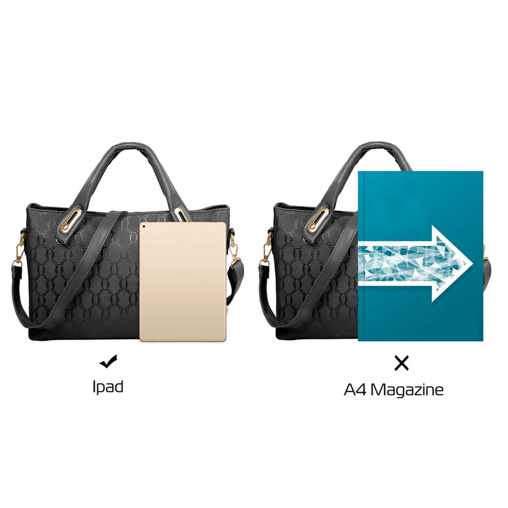 4Pcs Women Leather Handbag Lady Shoulder Bags Tote Satchel Purse Card Holder Image 4