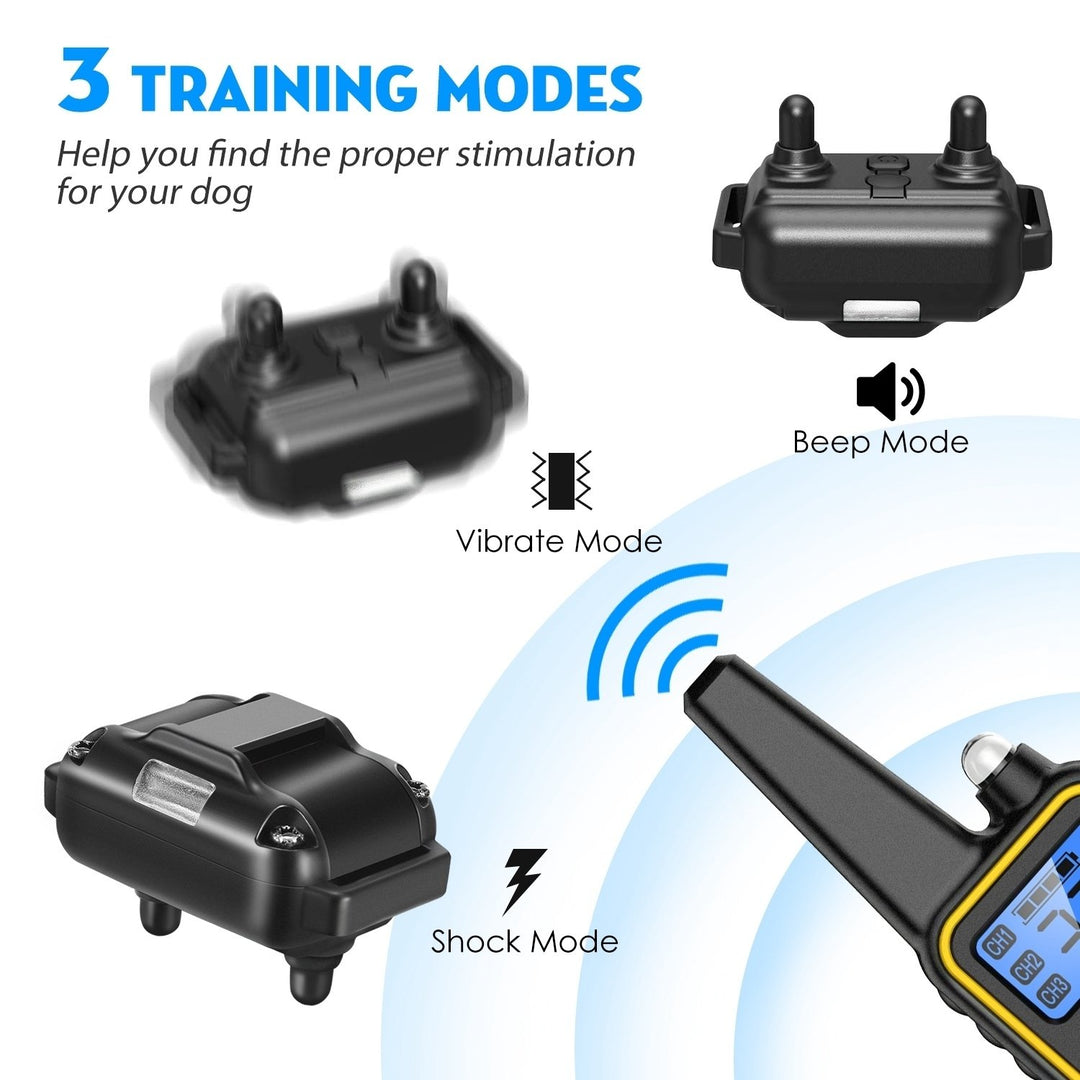 Dog Training Collar Waterproof Rechargeable Remote Control 2625ft 4 Modes Image 4