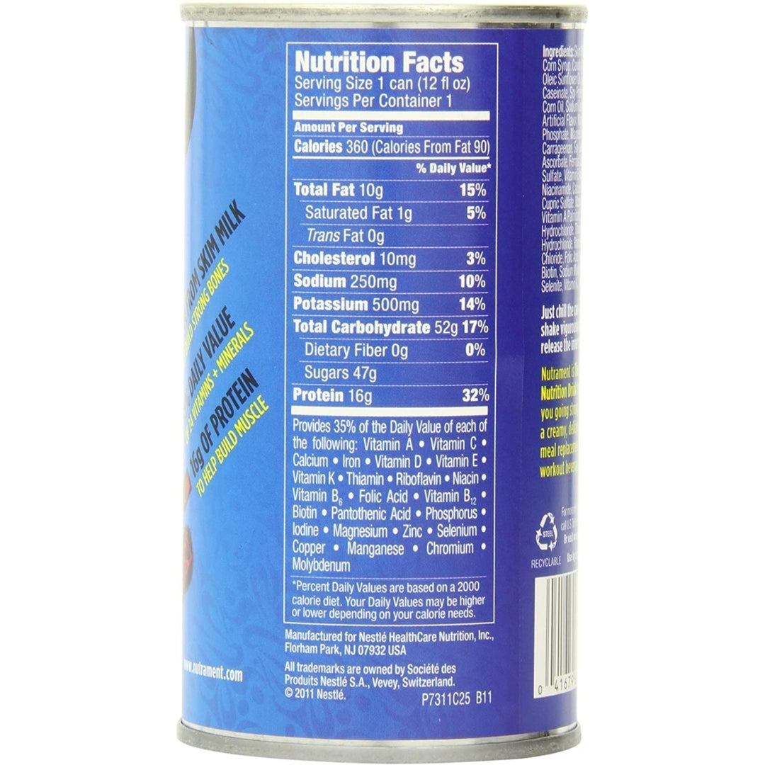 Nutrament Energy and Fitness DrinkVanilla12 Ounce Cans (Pack of 12) Image 3