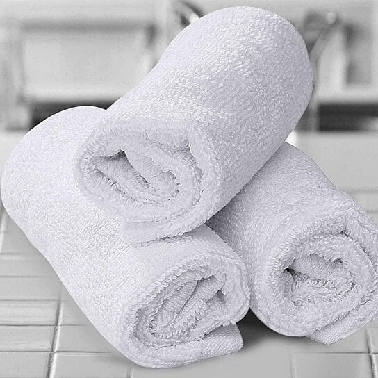 10-Pack: Absorbent 100% Cotton Kitchen Cleaning Dish Cloths 12x12 Face Wash Cloth Image 6