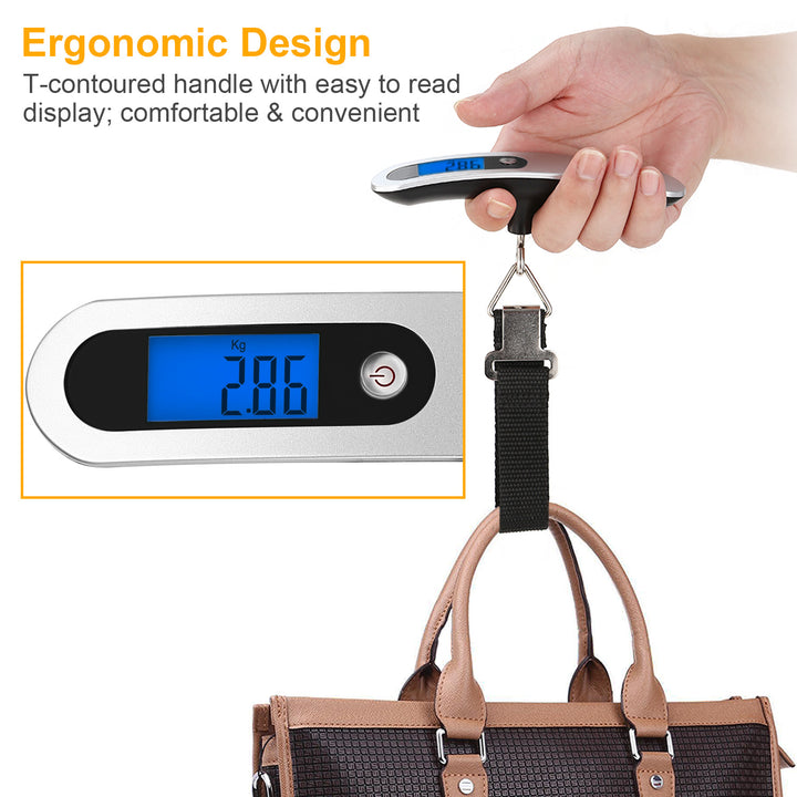 Portable Digital Luggage Scale 50kg 10g LCD Hanging Luggage Scale Electronic Digital Weight Scale for Travel Household Image 4