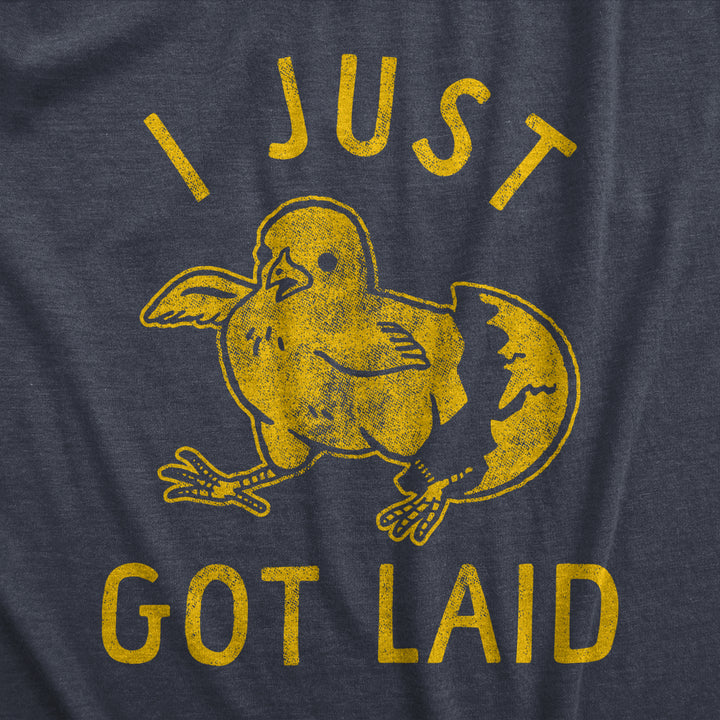 Mens I Just Got Laid T Shirt Funny Chicken Egg Baby Chick Joke Tee For Guys Image 2