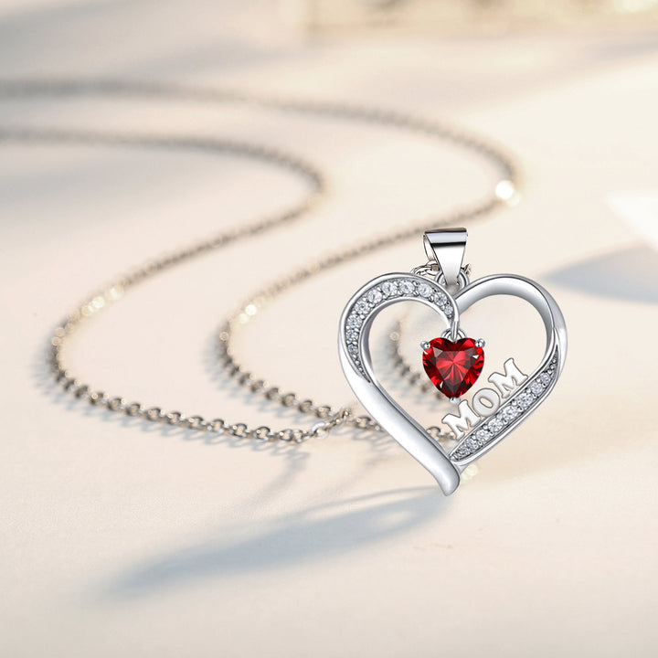 Necklace for Mom 18k Platinum Filled Silver Heart Shape CZ Diamond Pendant necklace Image 4