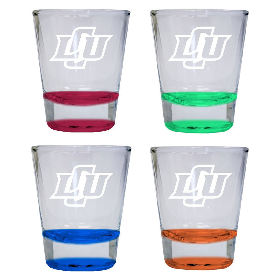 NCAA Lubbock Christian University Chaparral Collectors 2oz Laser-Engraved Spirit Shot Glass Red Orange Blue and Green Image 1