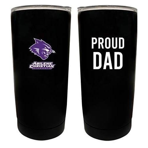 Abilene Christian University NCAA Insulated Tumbler - 16oz Stainless Steel Travel Mug Proud Dad Design Black Image 1