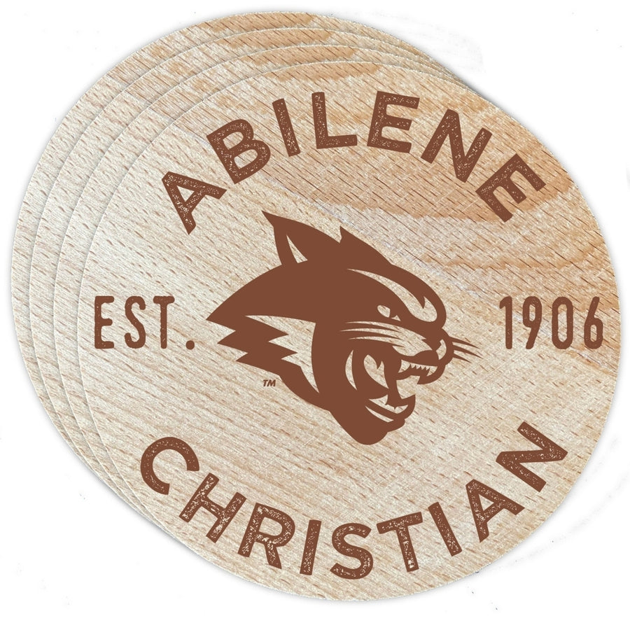 Abilene Christian University Officially Licensed Wood Coasters (4-Pack) - Laser Engraved Never Fade Design Image 1