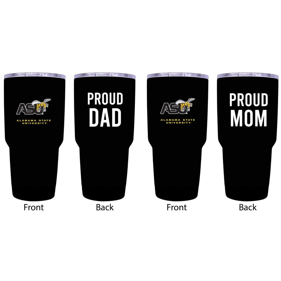 Alabama State University Proud Parent 24 oz Insulated Tumblers Set - Black Mom and Dad Edition Image 1