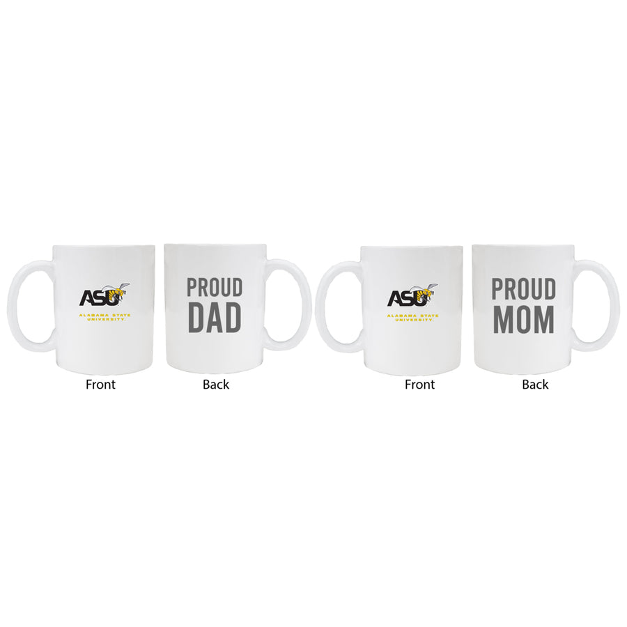 Alabama State University Proud Mom And Dad White Ceramic Coffee Mug 2 pack (White) Image 1