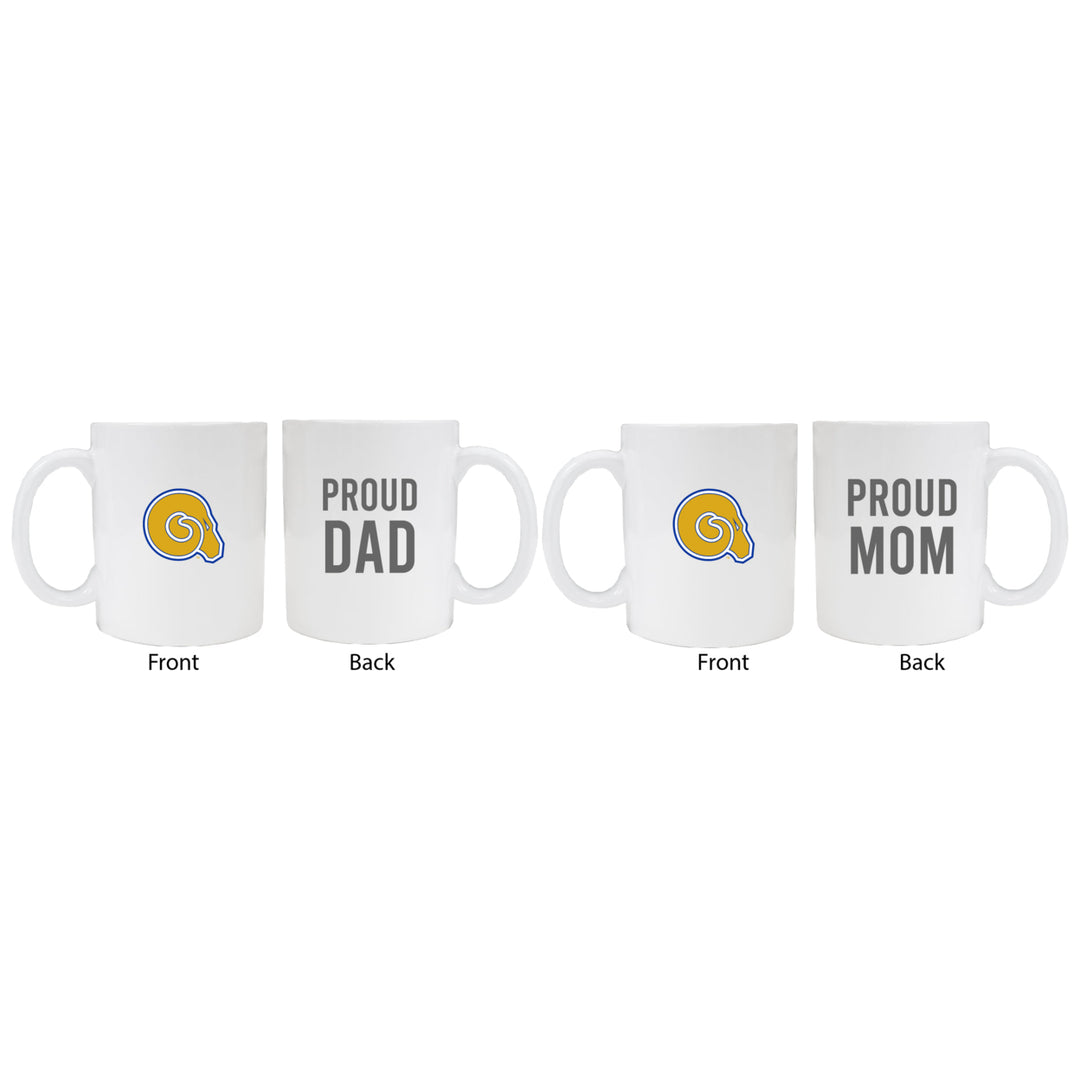 Albany State University Proud Mom And Dad White Ceramic Coffee Mug 2 pack (White) Image 1