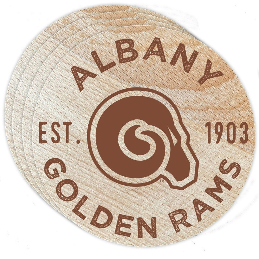 Albany State University Officially Licensed Wood Coasters (4-Pack) - Laser Engraved Never Fade Design Image 1