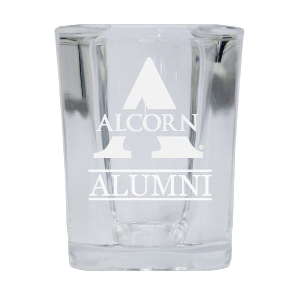 NCAA Alcorn State Braves Alumni 2oz Laser Etched Square Shot Glass Image 1