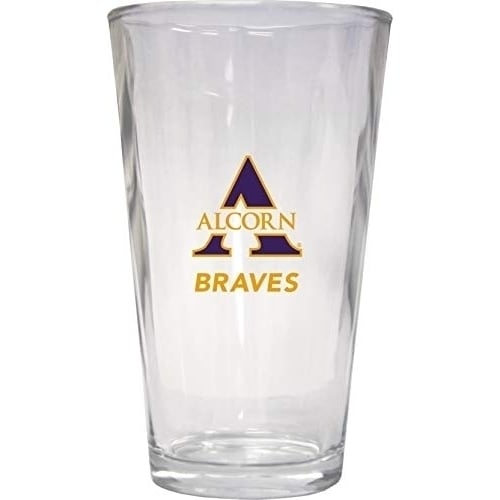 NCAA Alcorn State Braves Officially Licensed Logo Pint Glass  Classic Collegiate Beer Glassware Image 1