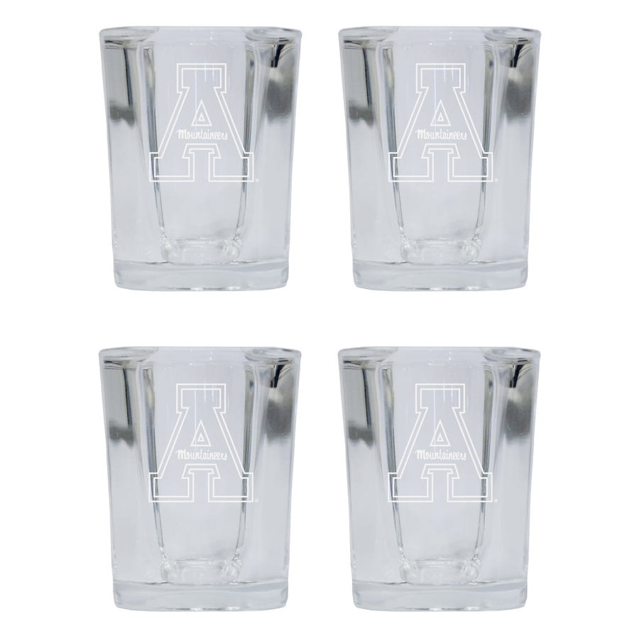 Appalachian State NCAA Collectors Edition 2oz Square Shot Glass - Laser Etched Logo 4-Pack Image 1