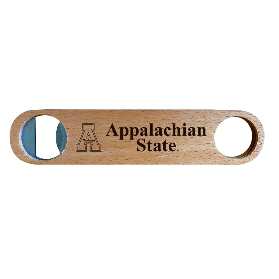 Appalachian State NCAA Elegant Laser-Etched Wooden Bottle Opener - Collegiate Bar Accessory Image 1