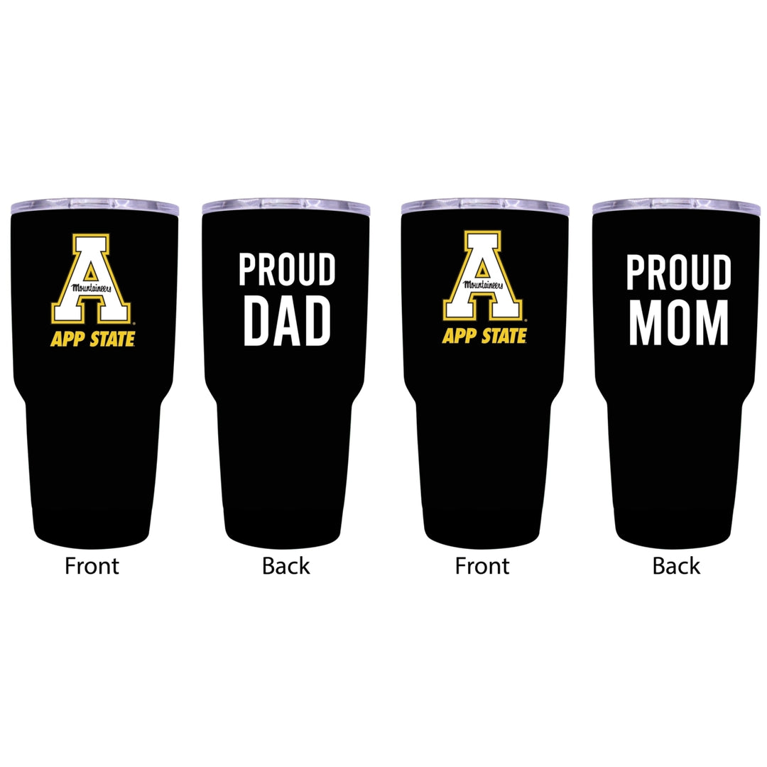 Appalachian State Proud Parent 24 oz Insulated Tumblers Set - Black Mom and Dad Edition Image 1