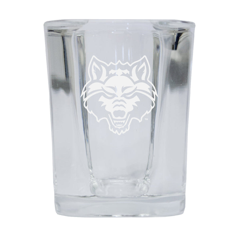 Arkansas State NCAA Collectors Edition 2oz Square Shot Glass - Laser Etched Logo Image 1