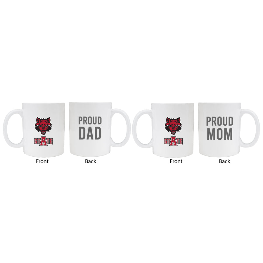 Arkansas State Proud Mom And Dad White Ceramic Coffee Mug 2 pack (White) Image 1