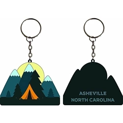 Asheville North Carolina Souvenir tent Metal Keychain Image 1