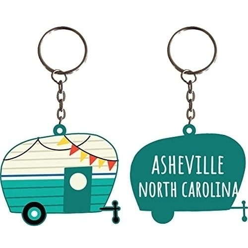 Asheville North Carolina Souvenir Camper Metal Keychain Image 1