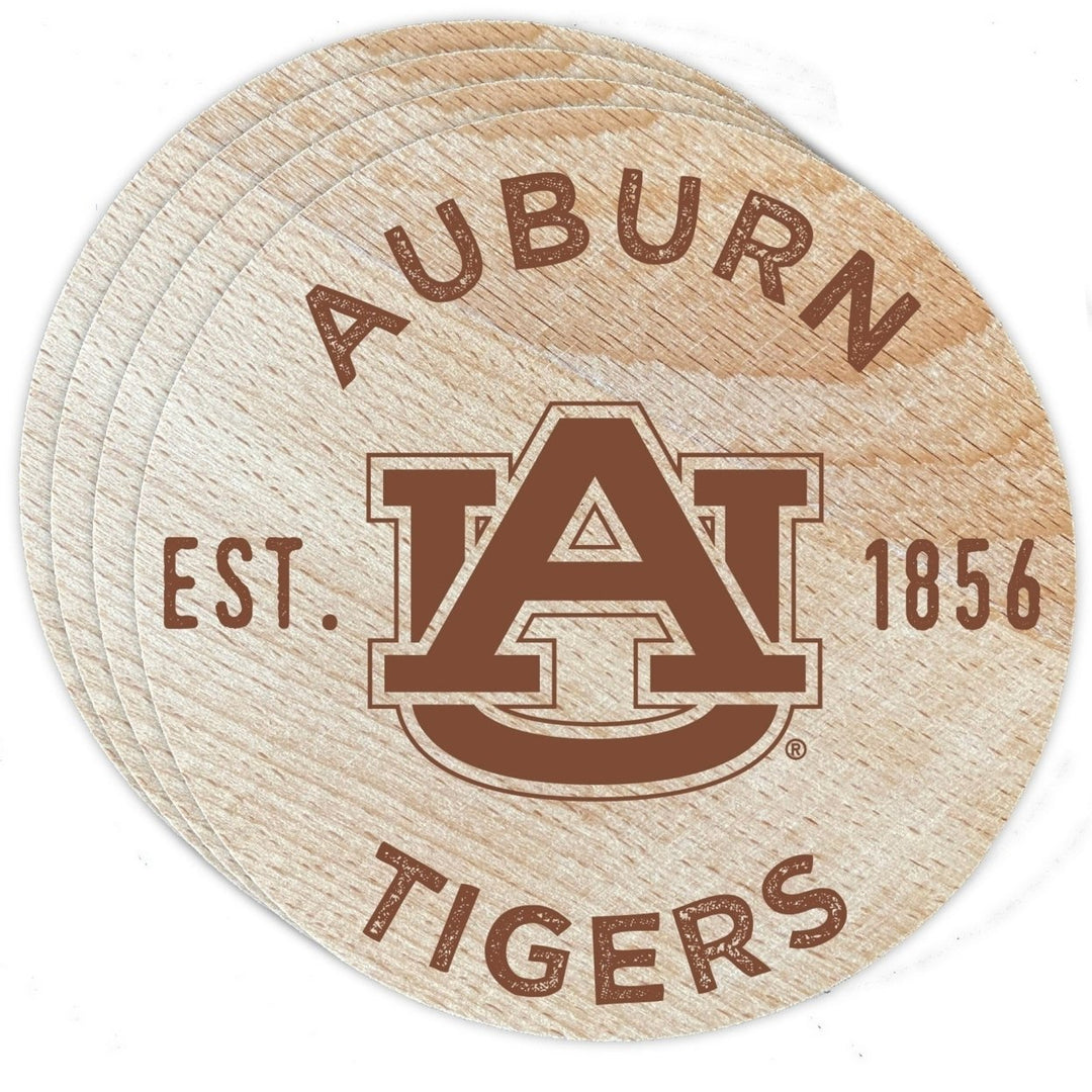 Auburn Tigers Wood Coaster Engraved 4 Pack Image 1