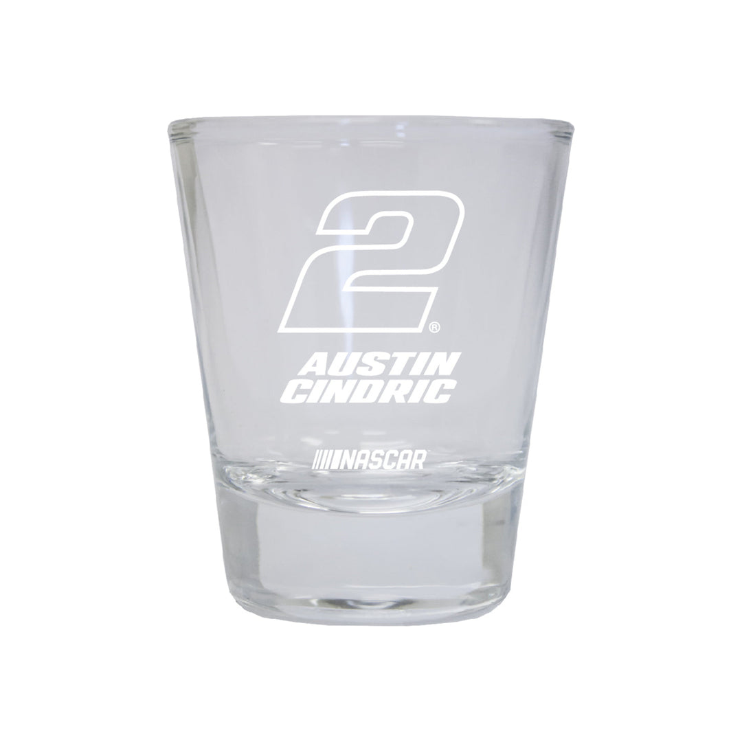 Austin Cindric #2 Nascar Etched Round Shot Glass New for 2022 Image 1