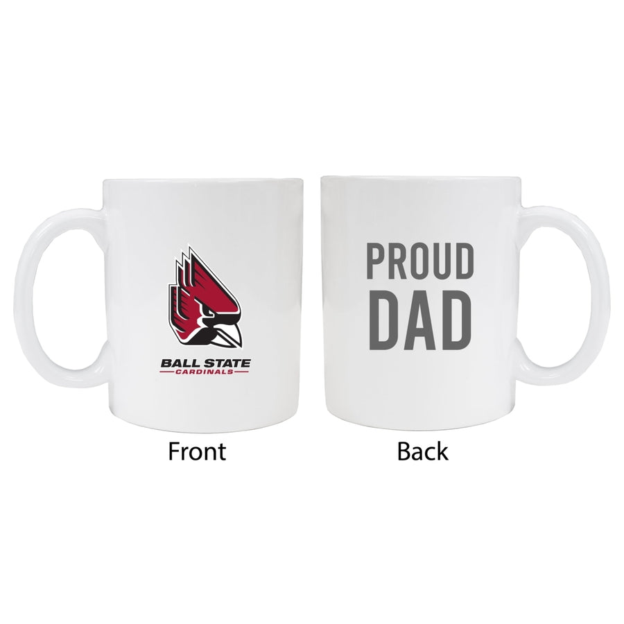 Ball State University Proud Dad Ceramic Coffee Mug - White Image 1