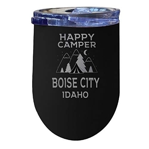 Boise City Idaho Black Stainless Steel Wine Tumbler Image 1