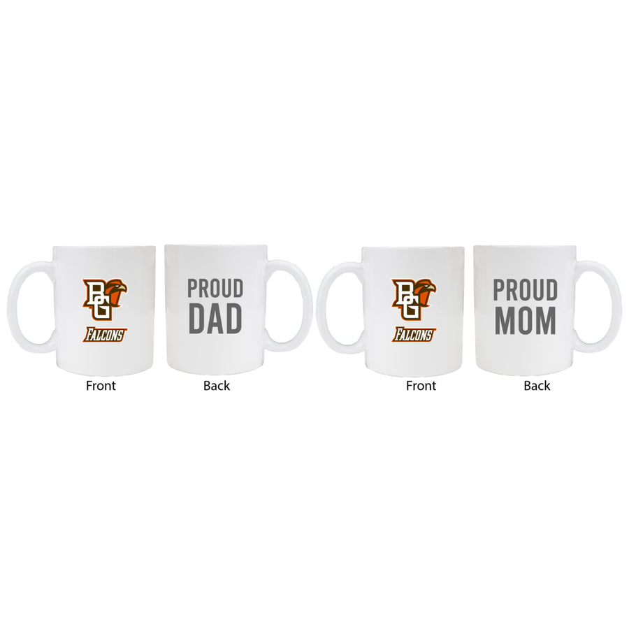 Bowling Green Falcons Proud Mom And Dad White Ceramic Coffee Mug 2 pack (White) Image 1