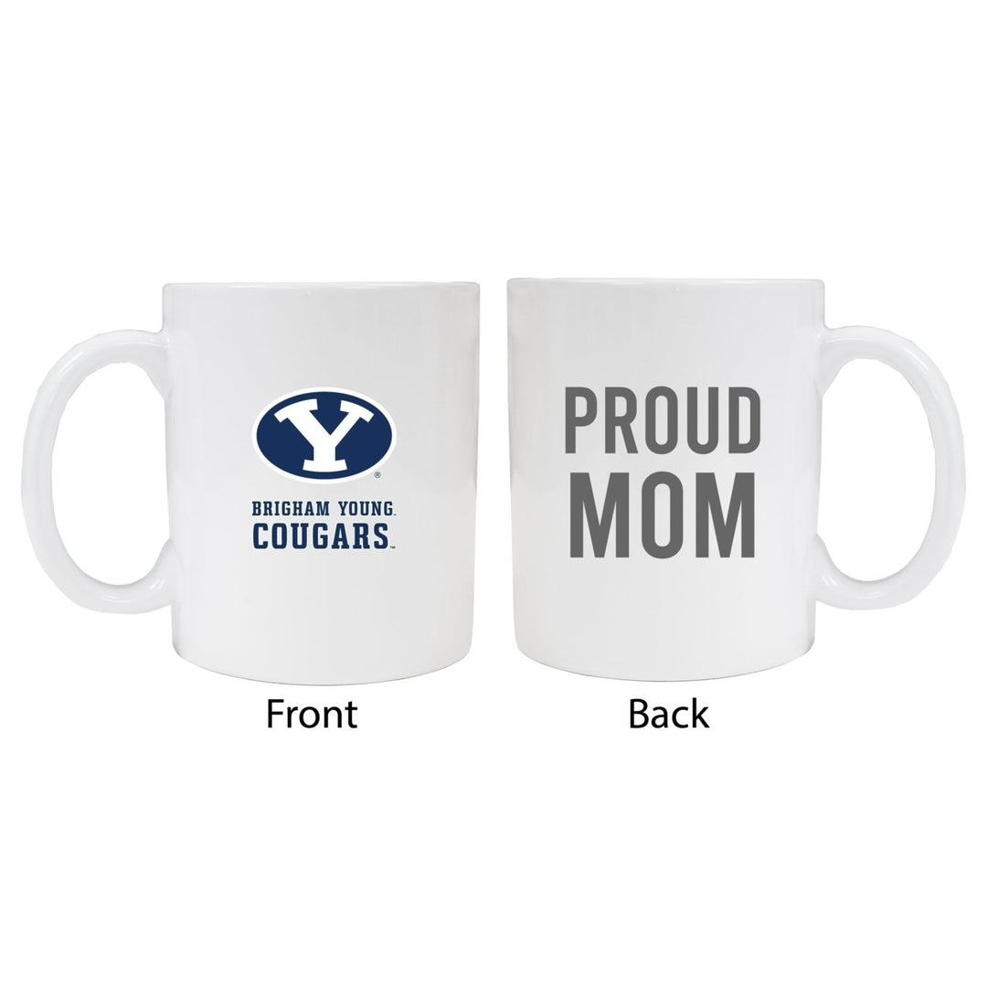 Brigham Young Cougars Proud Mom Ceramic Coffee Mug - White Image 1