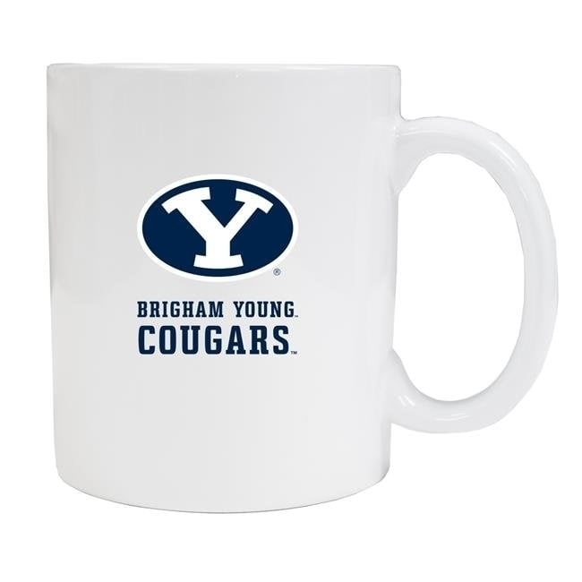 Brigham Young Cougars White Ceramic Mug 2-Pack (White). Image 1