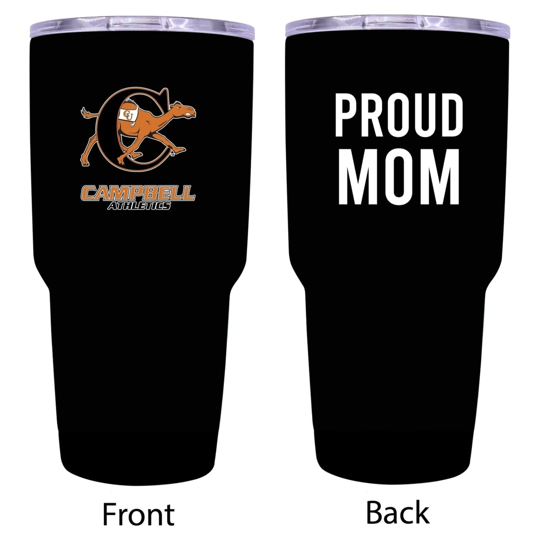 Campbell University Fighting Camels Proud Mom 24 oz Insulated Stainless Steel Tumbler - Black Image 1