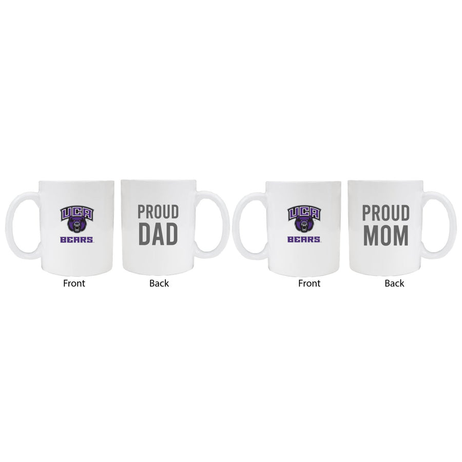 Central Arkansas Bears Proud Mom And Dad White Ceramic Coffee Mug 2 pack (White). Image 1