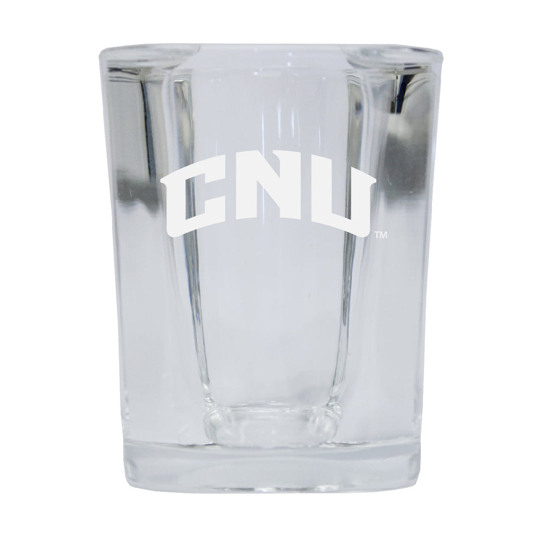 Christopher Newport Captains NCAA Collectors Edition 2oz Square Shot Glass - Laser Etched Logo Image 1