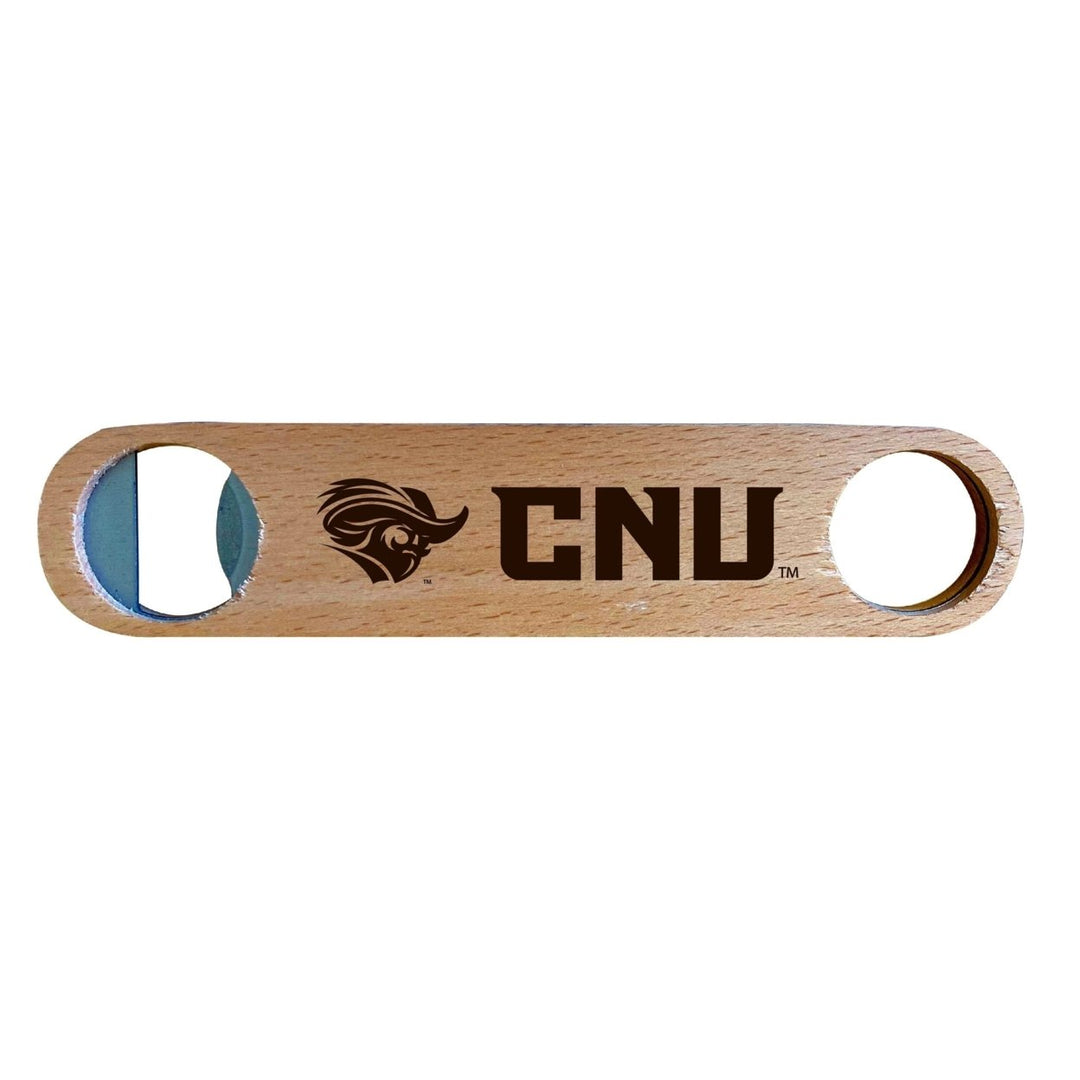 Christopher Newport Captains NCAA Elegant Laser-Etched Wooden Bottle Opener - Collegiate Bar Accessory Image 1