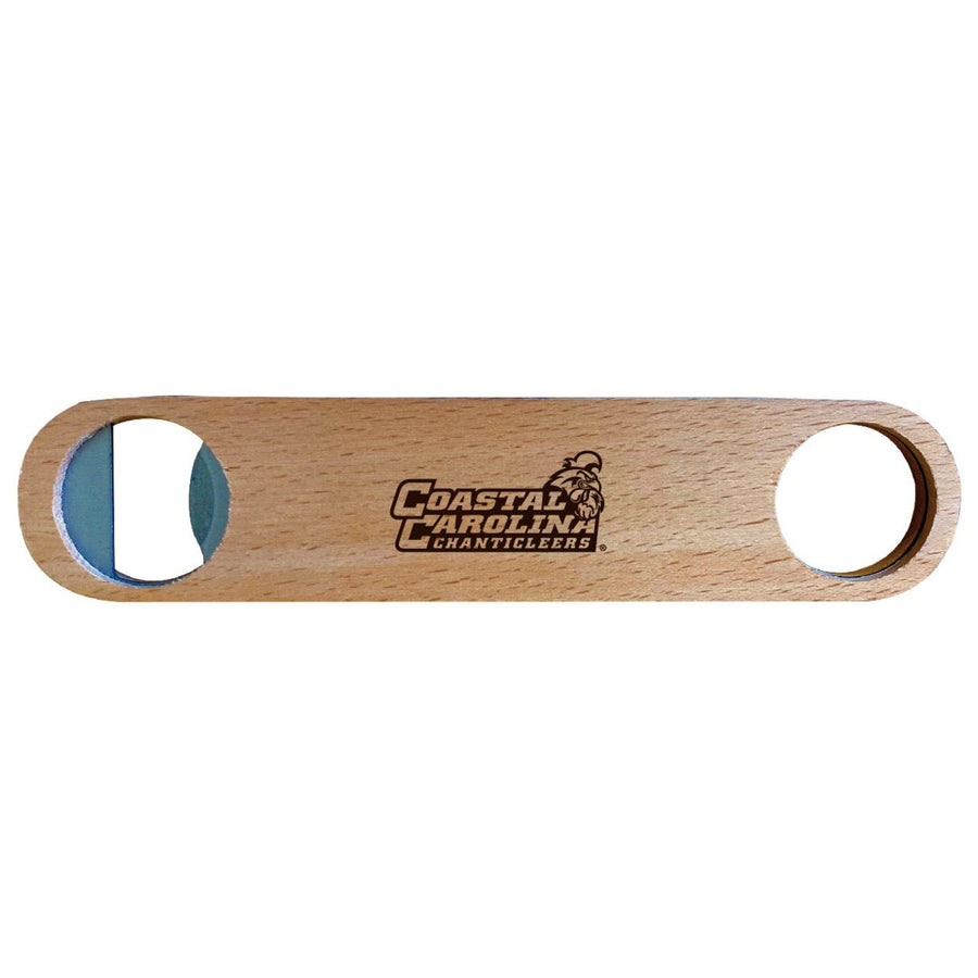 Coastal Carolina University NCAA Elegant Laser-Etched Wooden Bottle Opener - Collegiate Bar Accessory Image 1