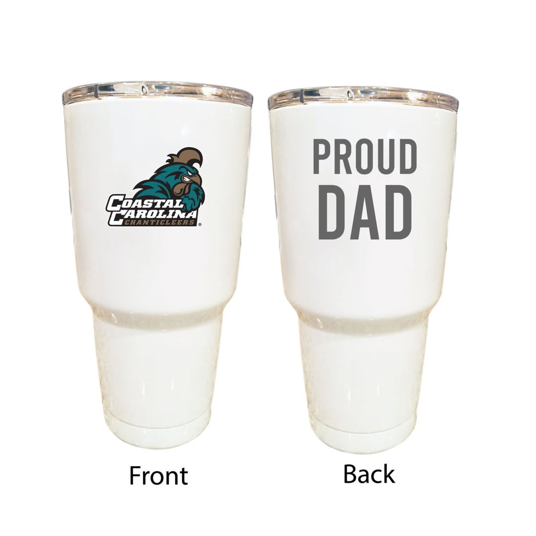 Coastal Carolina University Proud Dad 24 oz Insulated Stainless Steel Tumbler White Image 1