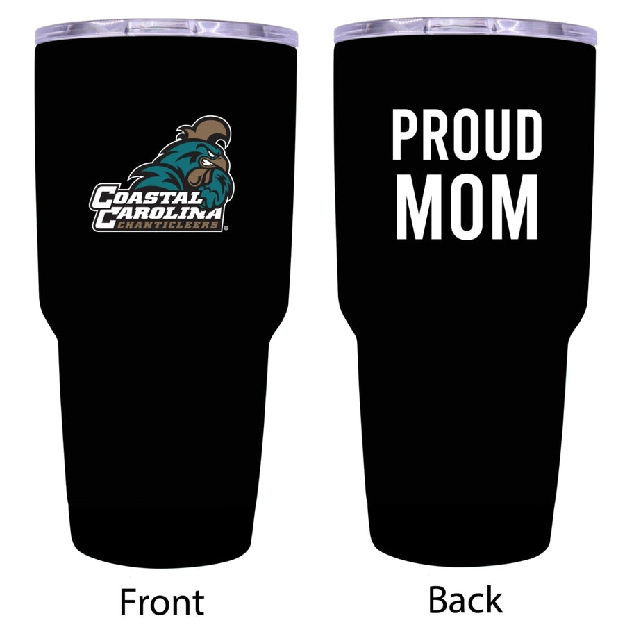 Coastal Carolina University Proud Mom 24 oz Insulated Stainless Steel Tumbler - Black Image 1