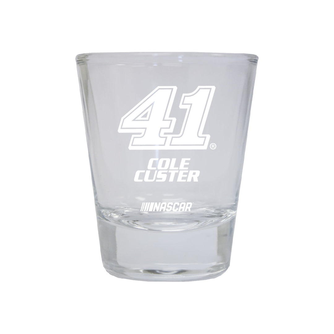 Cole Custer 41 Nascar Etched Round Shot Glass for 2022 Image 1