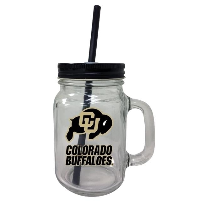 Colorado Buffaloes 16 oz Mason Jar Glass Image 1