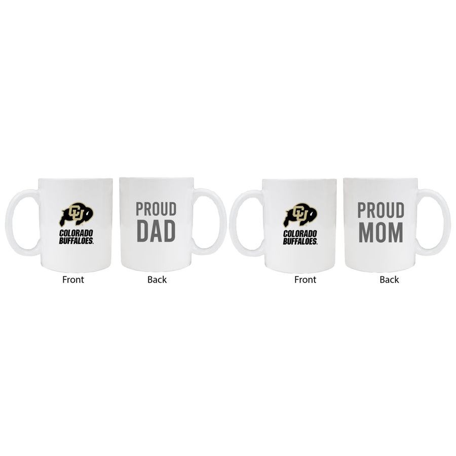 Colorado Buffaloes Proud Mom And Dad White Ceramic Coffee Mug 2 pack (White) Image 1