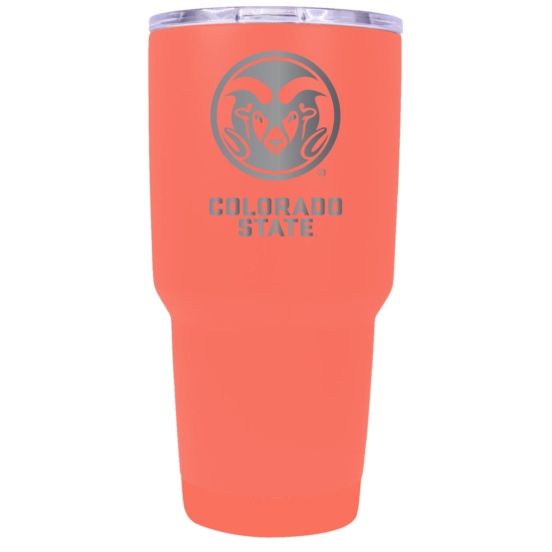 Colorado State Rams Premium Laser Engraved Tumbler - 24oz Stainless Steel Insulated Mug Choose Your Color. Image 1