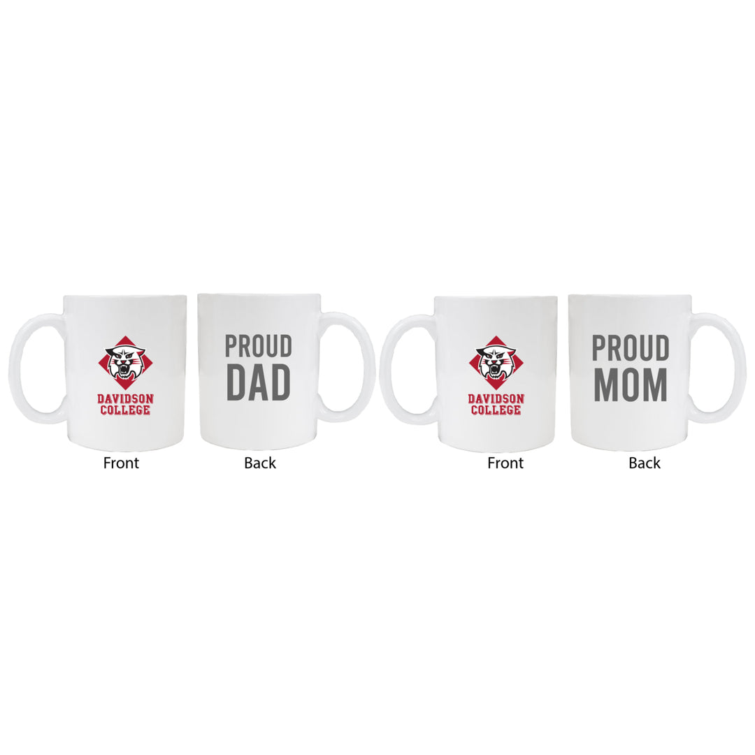 Davidson College Proud Mom And Dad White Ceramic Coffee Mug 2 pack (White) Image 1